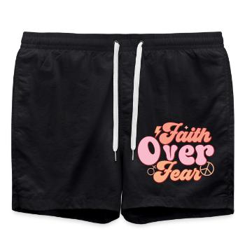 faith over fear - Badeshorts - Schwarz - Vorne - AI Model Male 185 light (185cm)