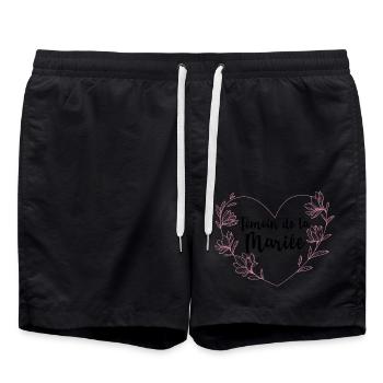 Témoin de la Mariée EVJF Demoiselle d'Honneur - Short de bain - noir - Devant - AI Model Male 185 light (185cm)