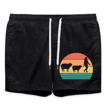 Shepherd Sheep - Swim Trunks - black - Front - AI Model Male 185 light (185cm)