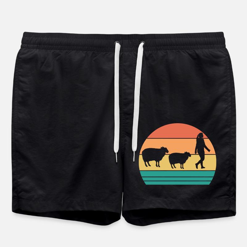 Shepherd Sheep - Swim Trunks - black