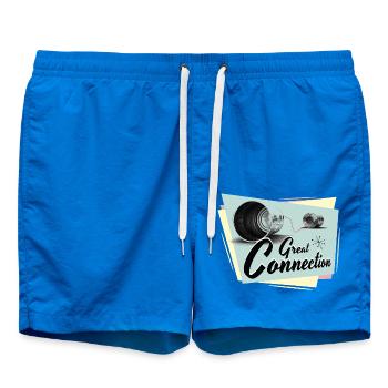 Fifties Great connection Telefon - Badeshorts - Cobalt blue - Vorne
