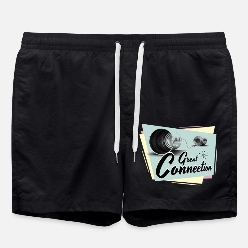 Fifties Great connection phone - Swim Trunks - black