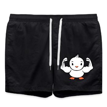 Bird Bodybuilder Weightlifting Strong Gym Fitness - Swim Trunks - black - Front - AI Model Male 185 light (185cm)