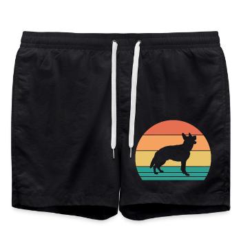 Hund Deutscher Schäferhund - Badeshorts - Schwarz - Vorne - AI Model Male 185 light (185cm)