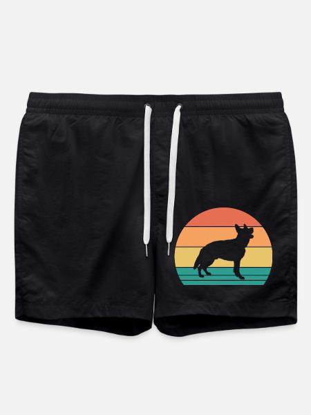 Dog German Shepherd - Swim Trunks - black