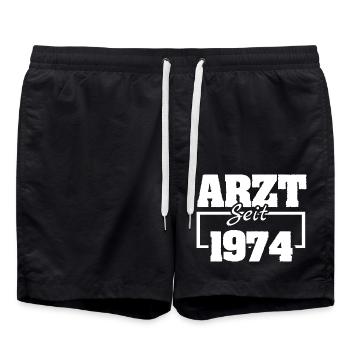 19 - Badeshorts - Schwarz - Vorne - AI Model Male 185 light (185cm)