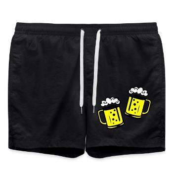 Chope de bière Cheers - Short de bain - noir - Devant - AI Model Male 185 light (185cm)