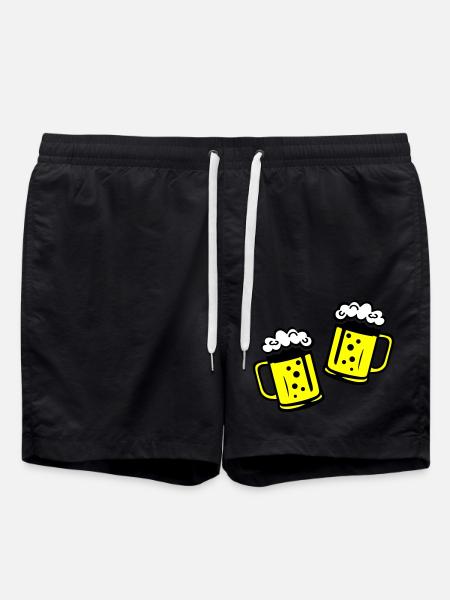 Bier Bierkrug Prost - Badeshorts - Schwarz