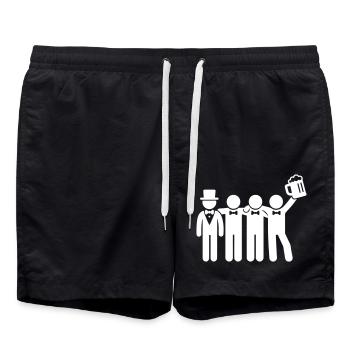 Marié Enterrement de vie de garçon Crew Jga - Short de bain - noir - Devant - AI Model Male 185 light (185cm)
