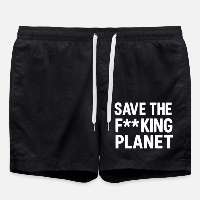 Sauvez la de planète blanche - Short de bain - noir