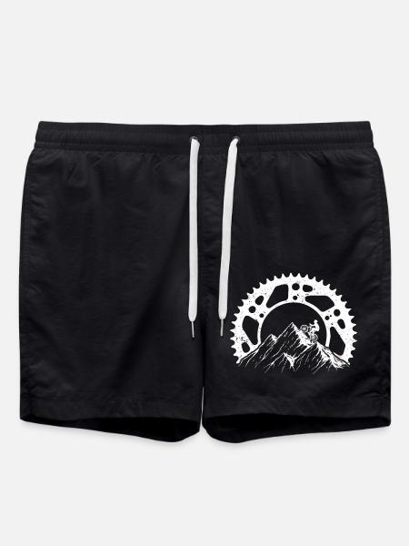 Bjerge og cykler, for cyklister, cyklister - Badeshorts - sort
