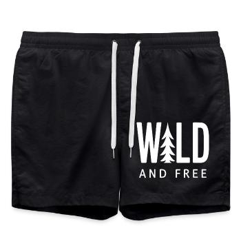 Wild and Free Forest Nature - Swim Trunks - black - Front - AI Model Male 185 light (185cm)