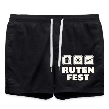 Rutenfest Ravensburg Symboles des armoiries - Short de bain - noir - Devant - AI Model Male 185 light (185cm)