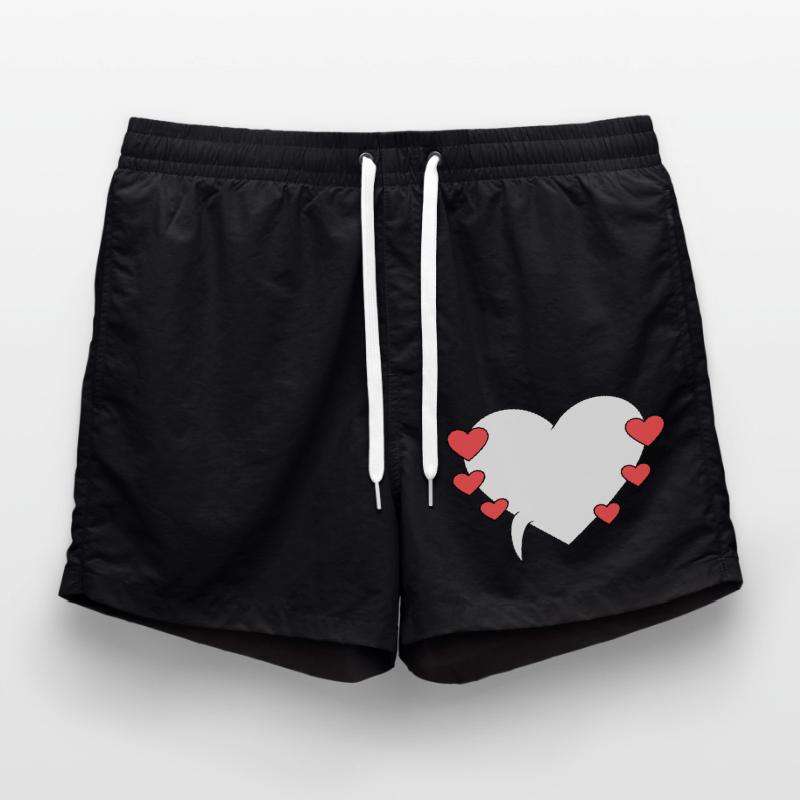 Speech Bubble with Hearts 3 Swim Trunks