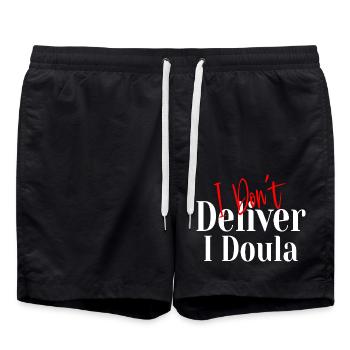I Don’t Deliver I Doula – Funny - Swim Trunks - black - Front - AI Model Male 185 light (185cm)