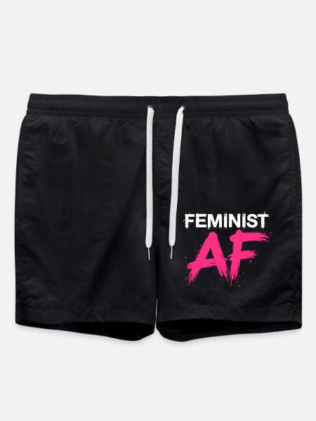 Feminist AF Statement Saying Sayings - Swim Trunks - black