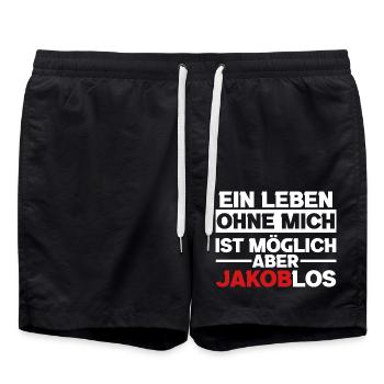 Bier Bierliebhaber Saufen Feiern Jakob - Badeshorts - Schwarz - Vorne - AI Model Male 185 light (185cm)