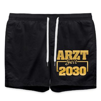 Médecin 2030 - Short de bain - noir - Devant - AI Model Male 185 light (185cm)