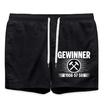 Erzgebirge Gewinner - Badeshorts - Schwarz - Vorne - AI Model Male 185 light (185cm)