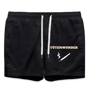 Tütenwunder Joint Cheville Fumer de l’herbe Cannabis - Short de bain - noir - Devant - AI Model Male 185 light (185cm)