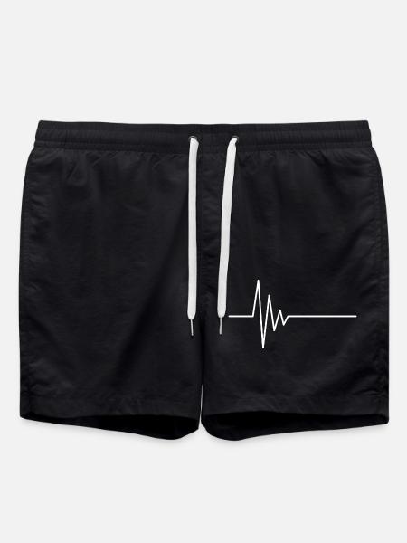 ECG line vector - Swim Trunks - black