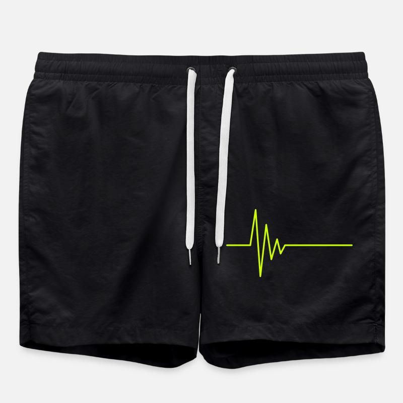 EKG Herzschlag - Badeshorts - Schwarz