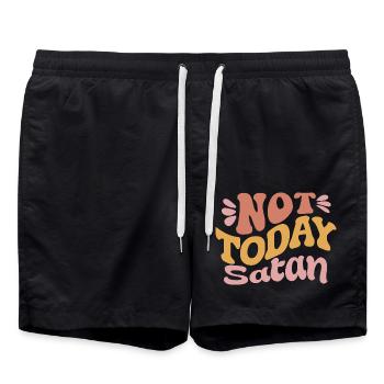Pas Satan aujourd’hui - Short de bain - noir - Devant - AI Model Male 185 light (185cm)