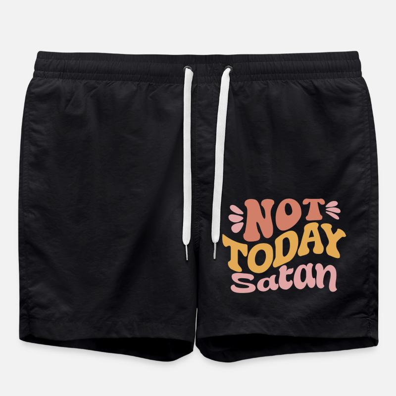 Nicht heute Satan - Badeshorts - Schwarz