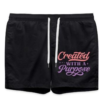 Created With A Purpose - Swim Trunks - black - Front - AI Model Male 185 light (185cm)