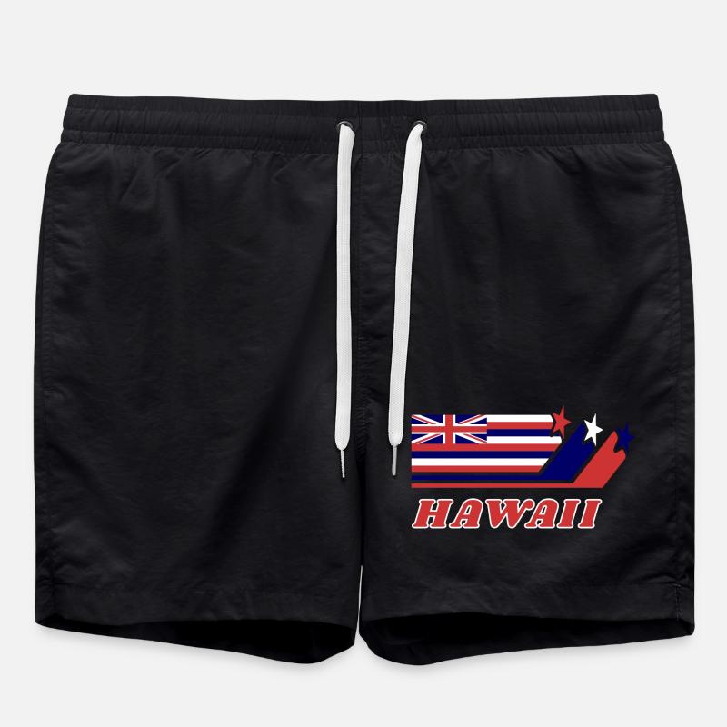 Cadeau de drapeau hawaï Honolulu - Short de bain - noir