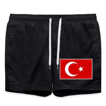 Turquie Türkiye Drapeau - Short de bain - noir - Devant - AI Model Male 185 light (185cm)