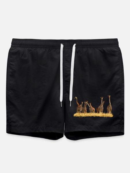 Giraffes - Swim Trunks - black