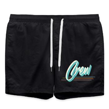 Crew team squad - Swim Trunks - black - Front - AI Model Male 185 light (185cm)