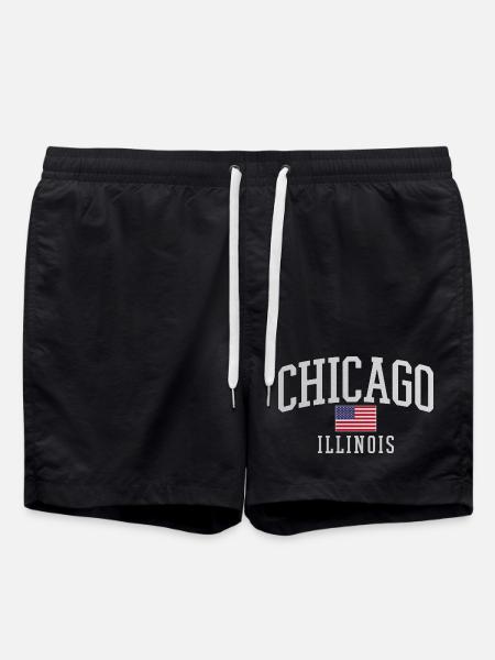 Emblème de l’arc du drapeau de Chicago - Short de bain - noir