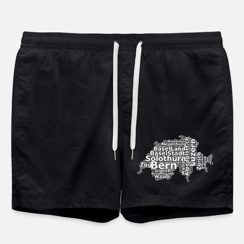 Switzerland dialect white - Swim Trunks - black