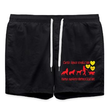Canis lupus evolution Homo sapiens domestication - Swim Trunks - black - Front - AI Model Male 185 light (185cm)