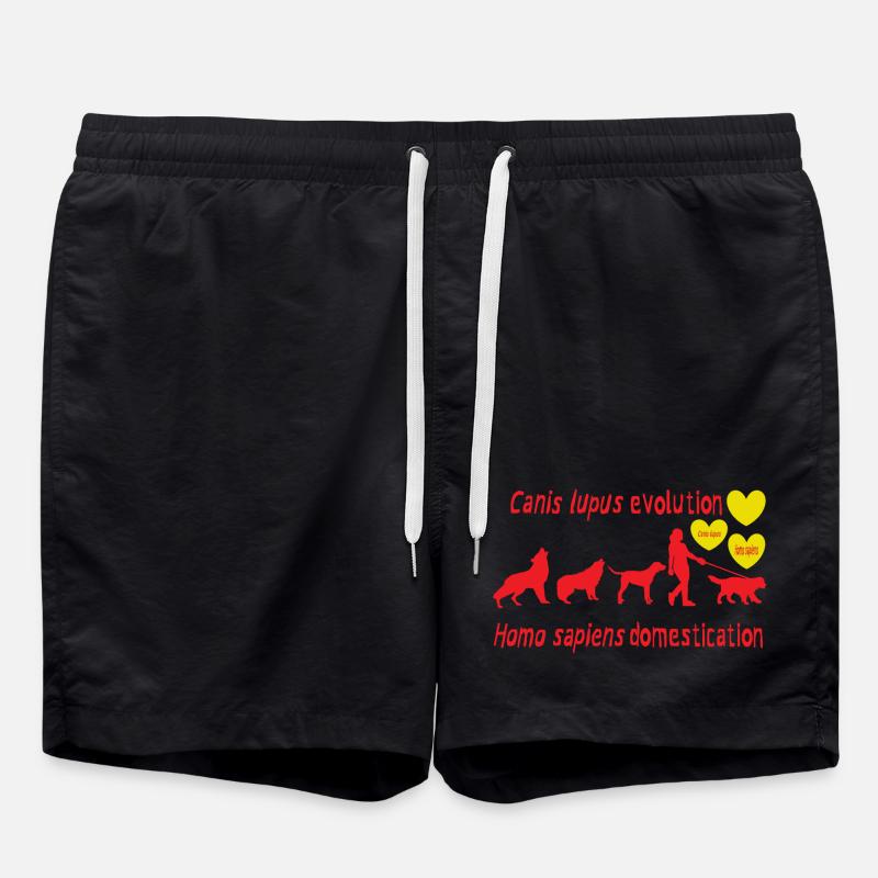 Canis lupus evolution Homo sapiens domestication - Swim Trunks - black