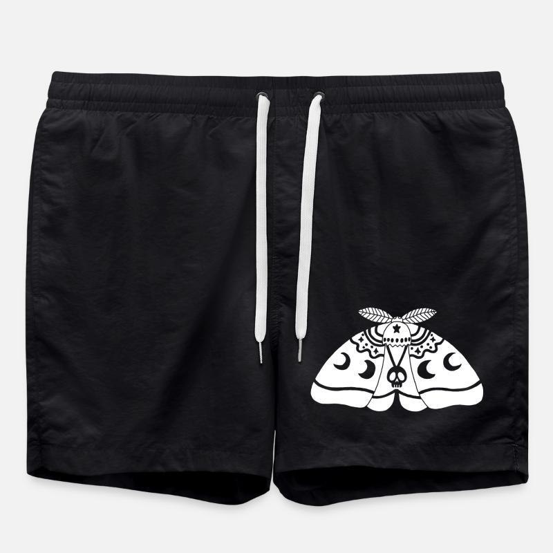 Papillon de nuit blanc - Short de bain - noir