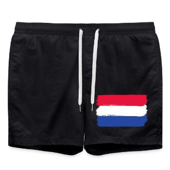 Holland flag used look - Swim Trunks - black - Front - AI Model Male 185 light (185cm)