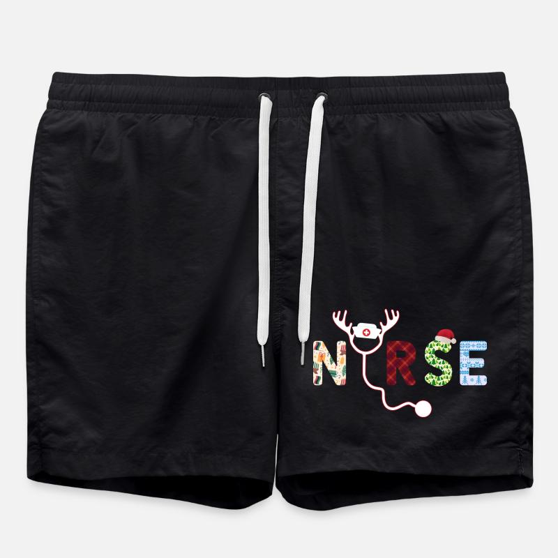 Nurse ugly Christmas - Badeshorts - Schwarz