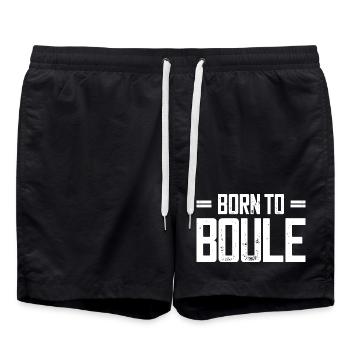 Born to Boule saying for Bouler and Petanque - Swim Trunks - black - Front - AI Model Male 185 light (185cm)