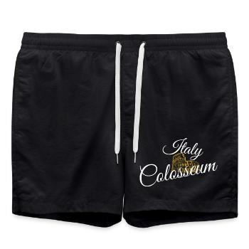 Kolosseum in goldener Schrift - Badeshorts - Schwarz - Vorne - AI Model Male 185 light (185cm)