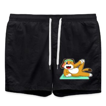 Dog Yoga Fitness Gymnastics - Swim Trunks - black - Front - AI Model Male 185 light (185cm)