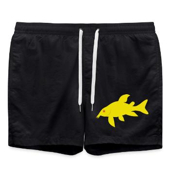 Corydoras rouges et jaunes - Short de bain - noir - Devant - AI Model Male 185 light (185cm)