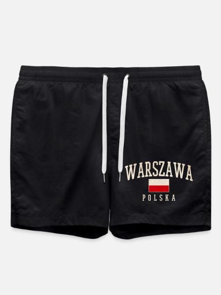 Varsovie Pologne Drapeau Style - Short de bain - noir