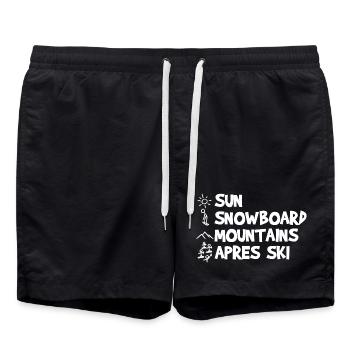 Funny Snowboarding Joke - Swim Trunks - black - Front - AI Model Male 185 light (185cm)