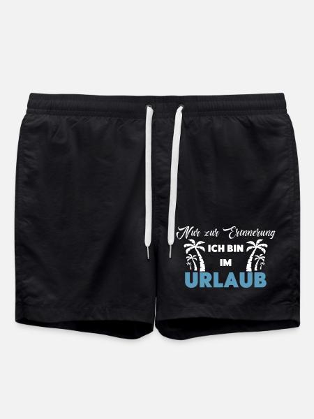 Nur zur Erinnerung: Ich bin im Urlaub! - Badeshorts - Schwarz