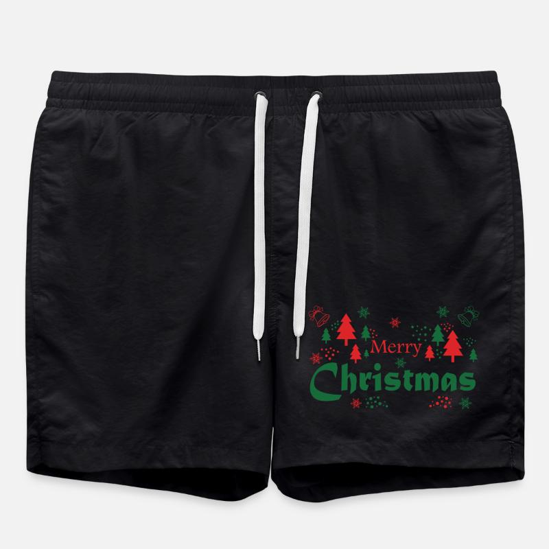 MARRY CHRISTMAS - Swim Trunks - black