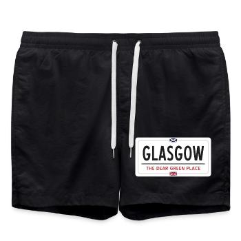 Signe de nom de lieu de Glasgow - Short de bain - noir - Devant - AI Model Male 185 light (185cm)