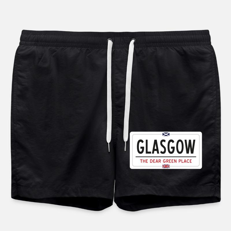 Glasgow Place Name Sign - Swim Trunks - black